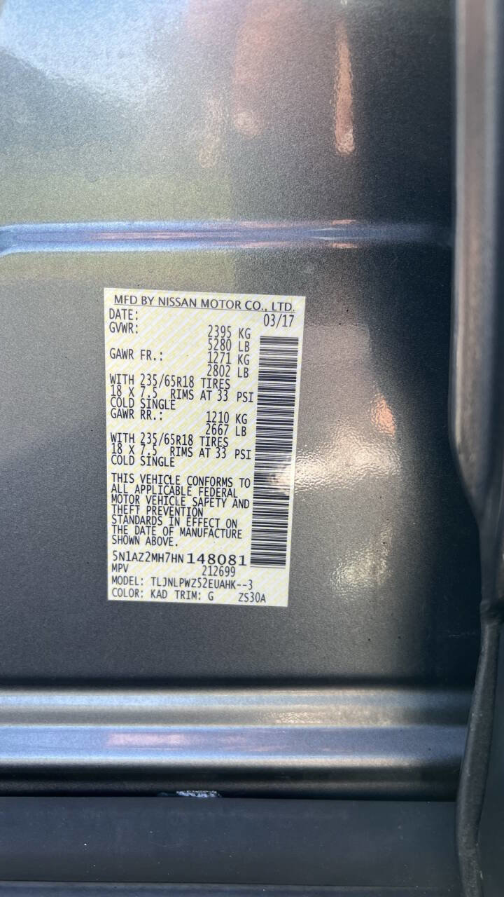 Used 2017 Nissan Murano S w/ Navigation Package image 38