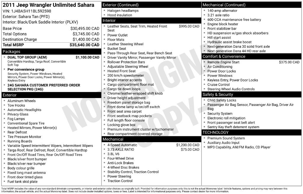 Used 2011 Jeep Wrangler Unlimited Sahara w/ Dual Top Group AWD/4WD image 20