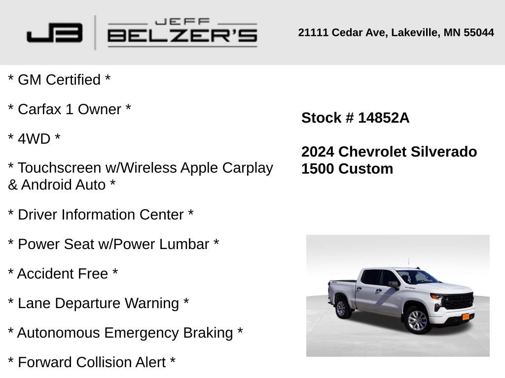 Certified 2024 Chevrolet Silverado 1500 Custom image 2