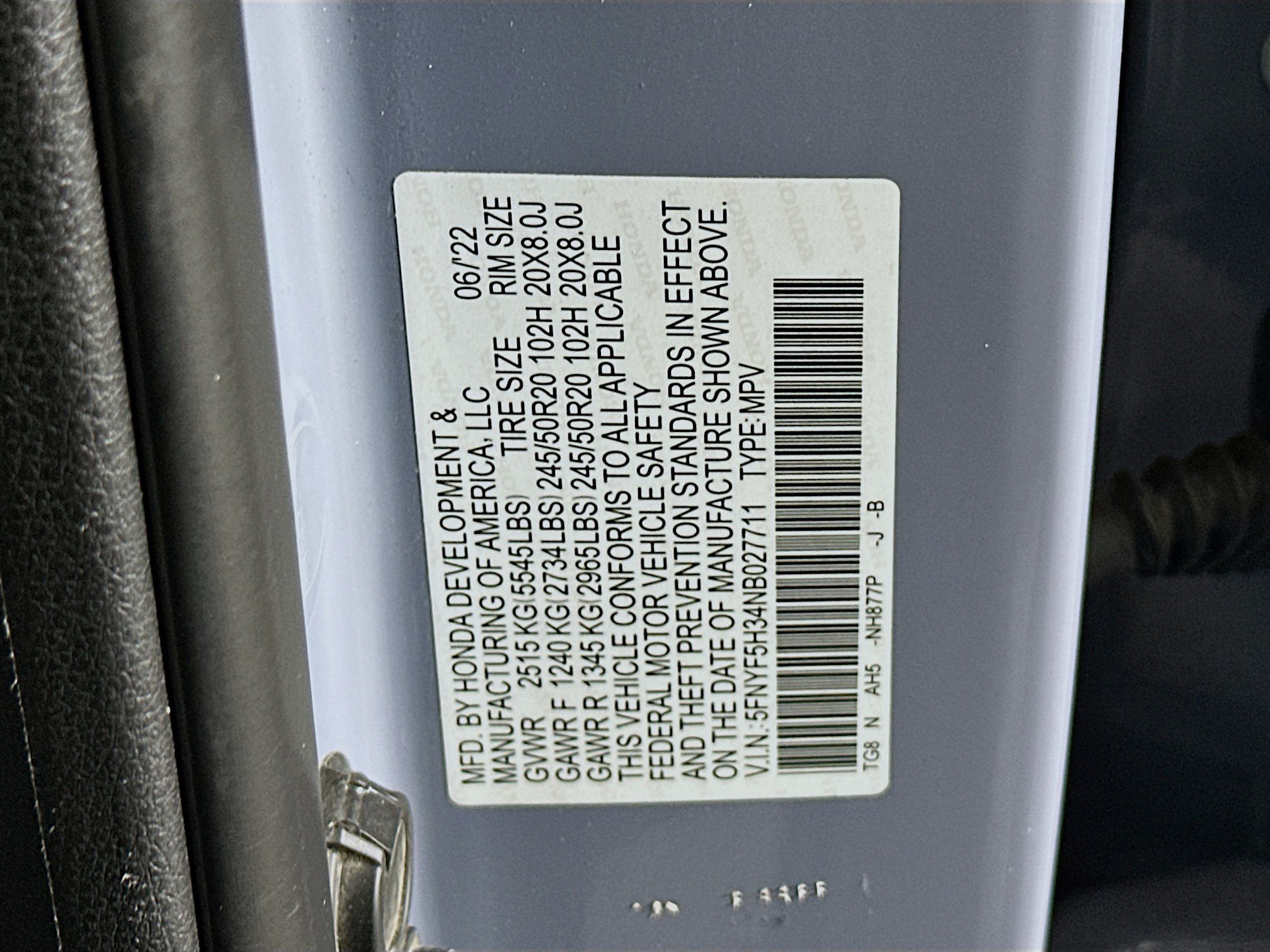 Used 2022 Honda Pilot Sport image 12
