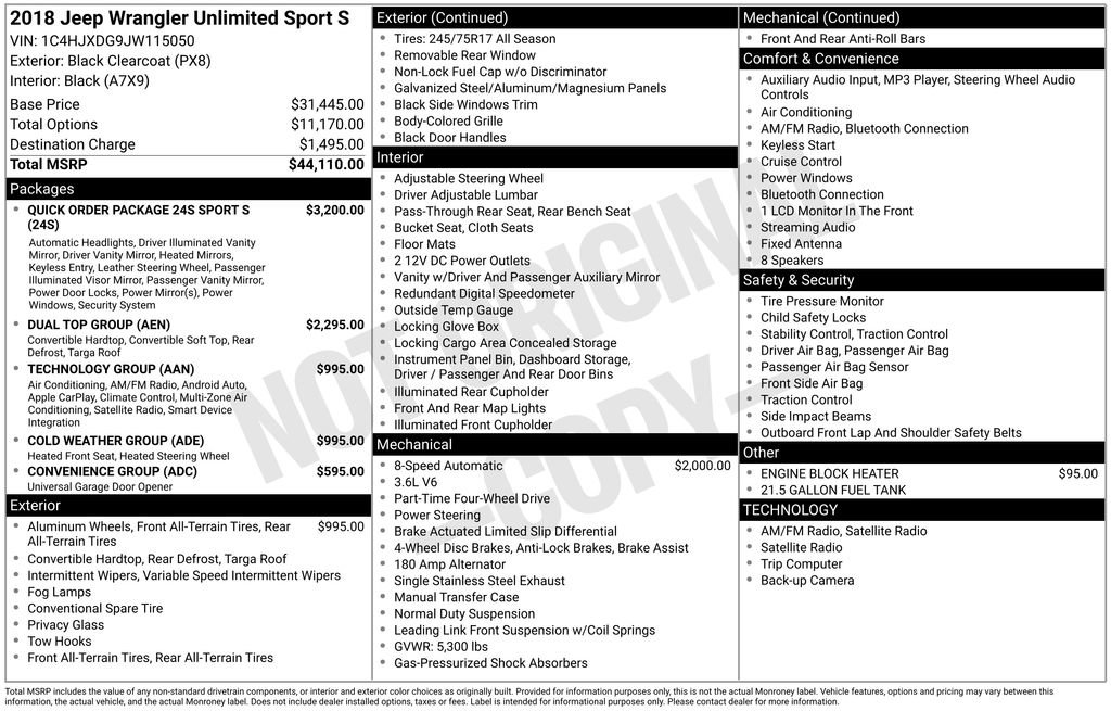 Used 2018 Jeep Wrangler Unlimited Sport S image 2