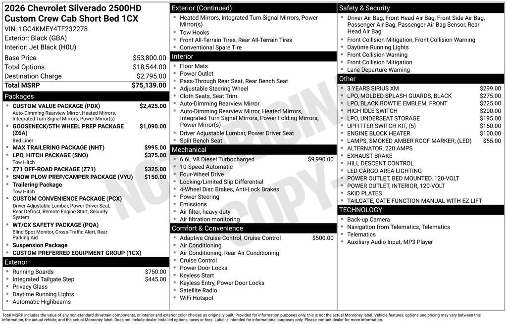 New 2026 Chevrolet Silverado 2500 Custom w/ Custom Value Package AWD/4WD image 4