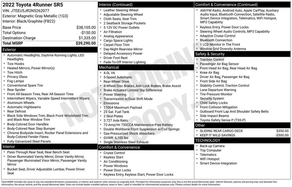 Used 2022 Toyota 4Runner SR5 RWD image 6