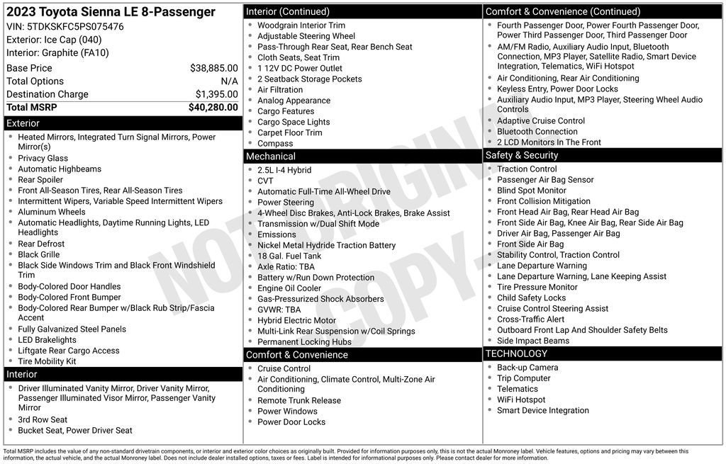 Used 2023 Toyota Sienna LE image 4