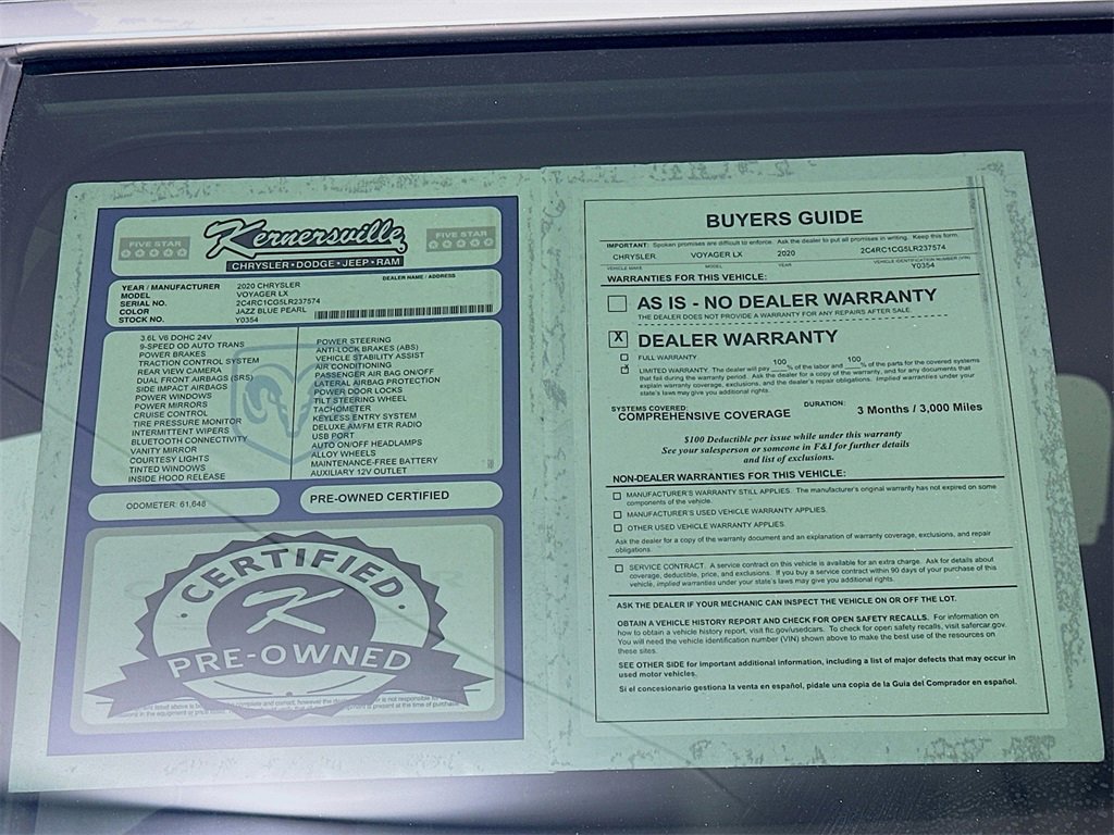 Used 2020 Chrysler Voyager LX image 38