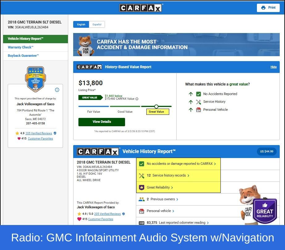 Used 2018 GMC Terrain SLT w/ Infotainment Package II image 11