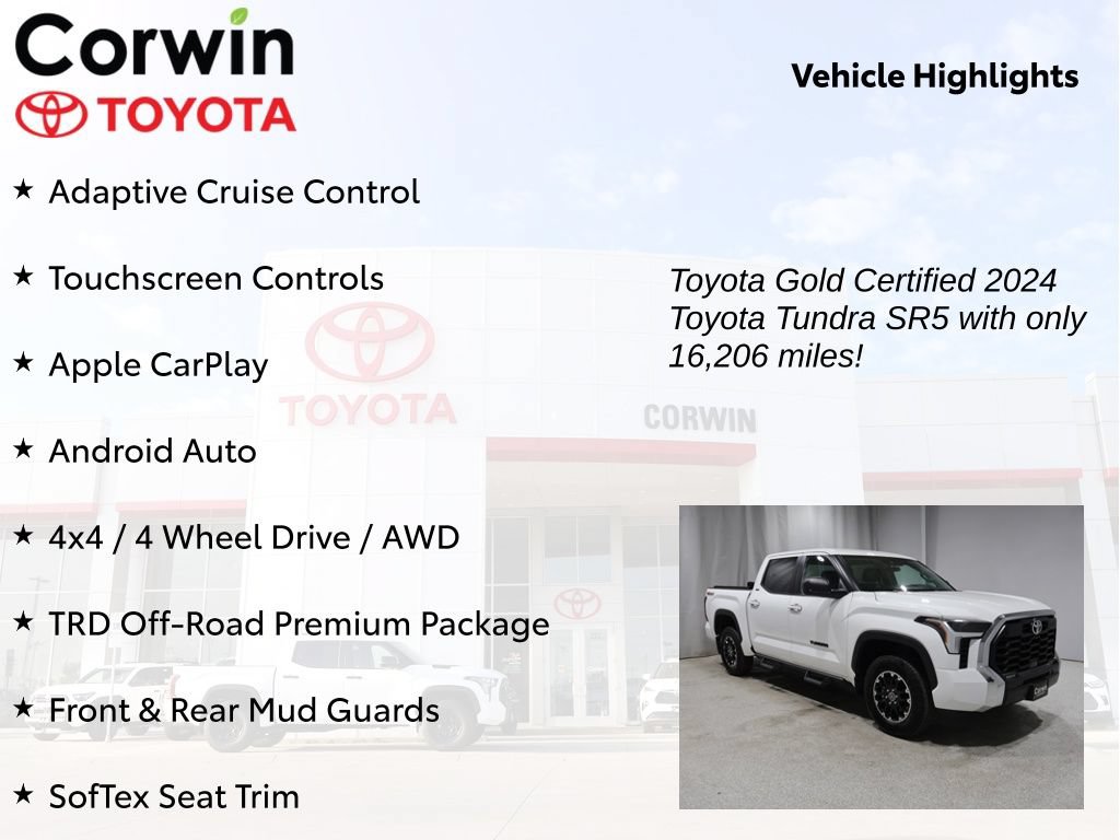 Certified 2024 Toyota Tundra SR5 w/ TRD Off-Road Premium Package AWD/4WD image 9