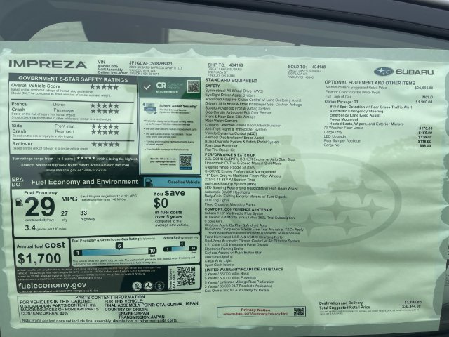 New 2026 Subaru Impreza 2.0i Sport AWD/4WD image 18
