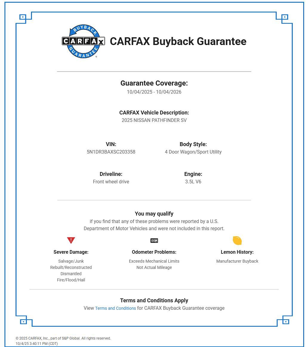 Used 2025 Nissan Pathfinder SV image 27