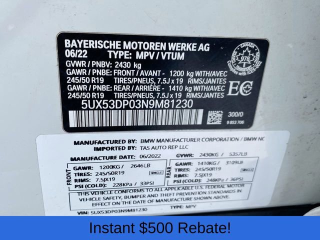 Used 2022 BMW X3 xDrive30i image 36