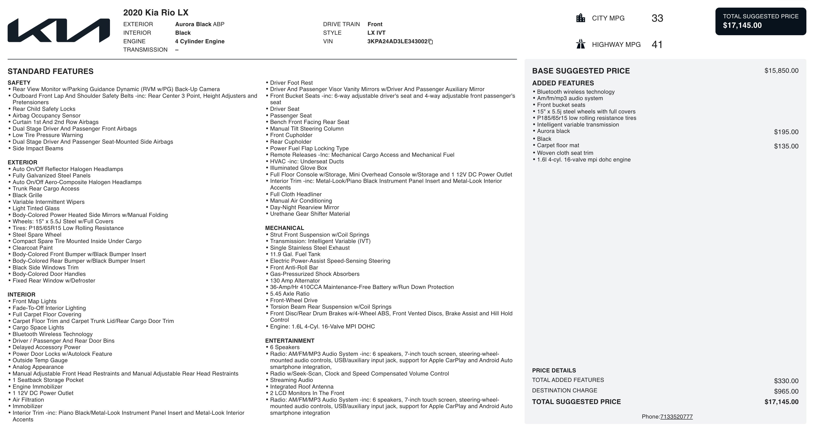 Used 2020 Kia Rio LX image 2