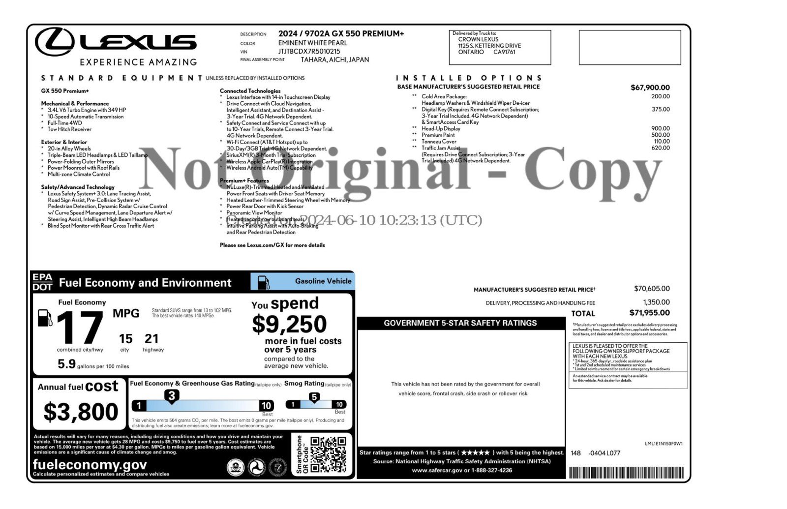 Used 2024 Lexus GX 550 w/ Cold Area Package AWD/4WD image 59