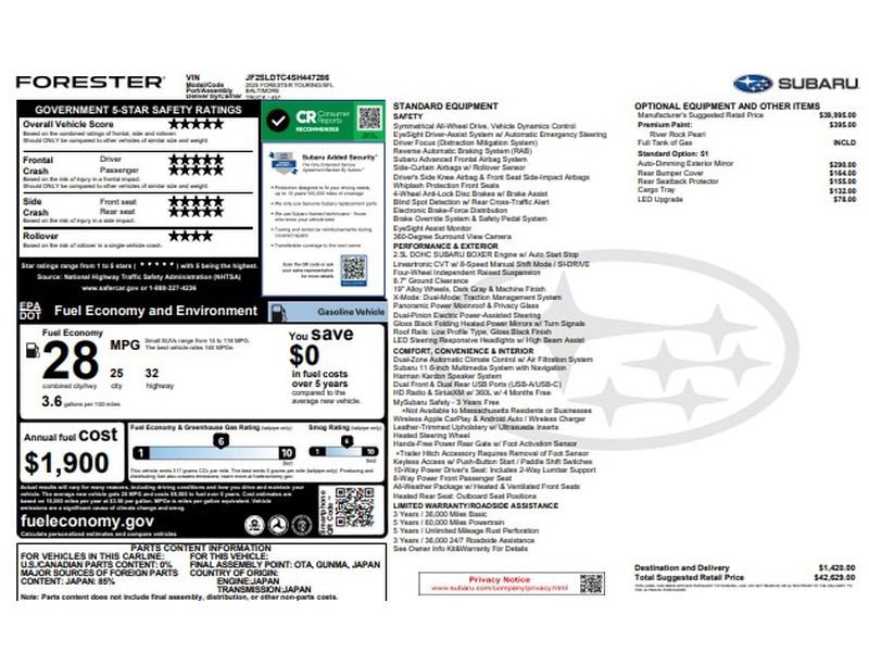 Used 2025 Subaru Forester Touring AWD/4WD image 44