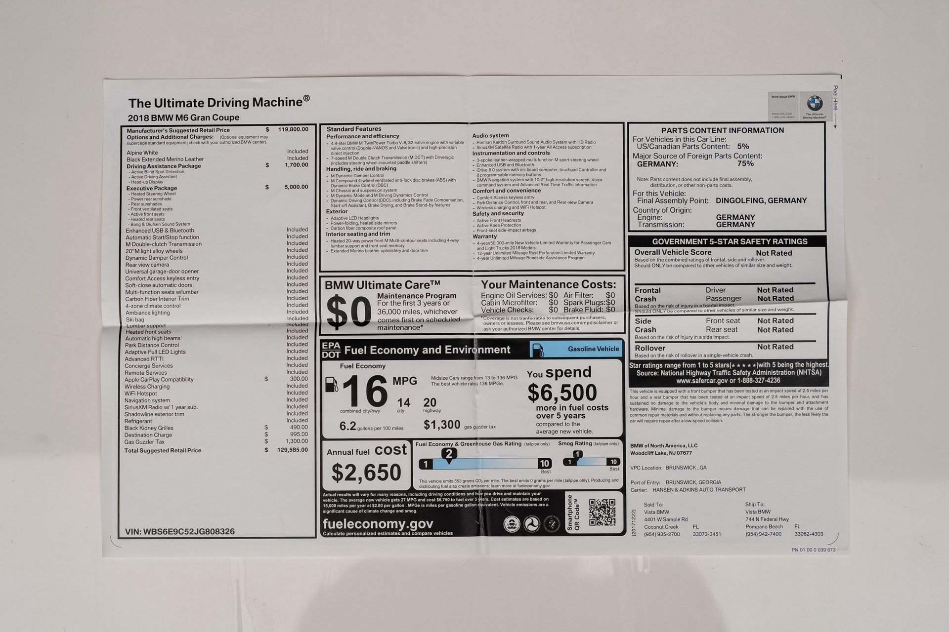 Used 2018 BMW M6 Gran Coupe image 89