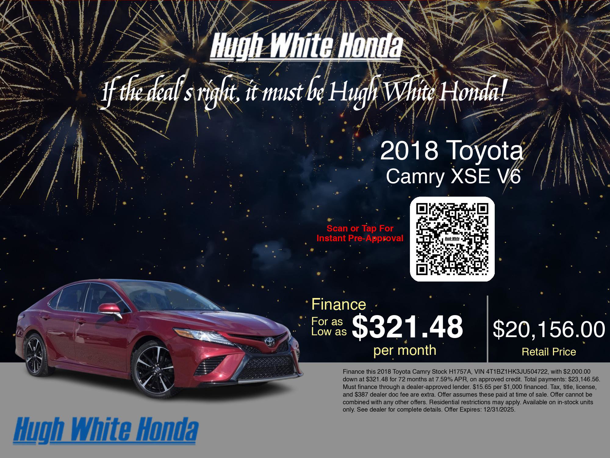 Used 2018 Toyota Camry XSE image 3