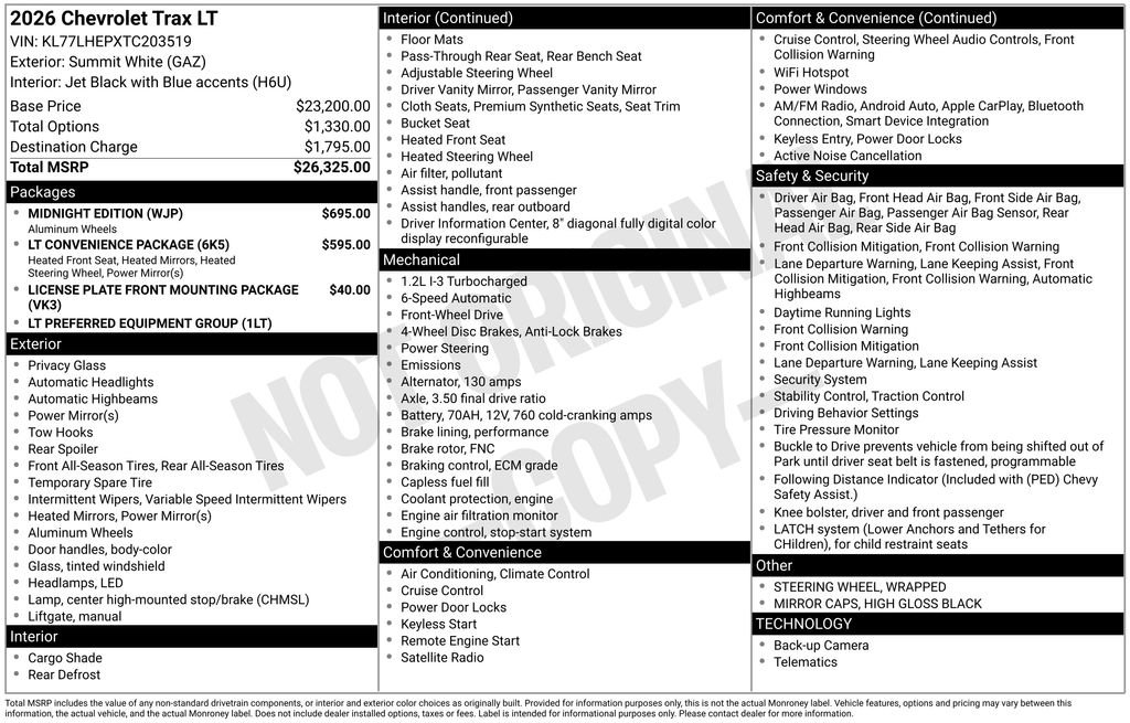 New 2026 Chevrolet Trax LT FWD image 26