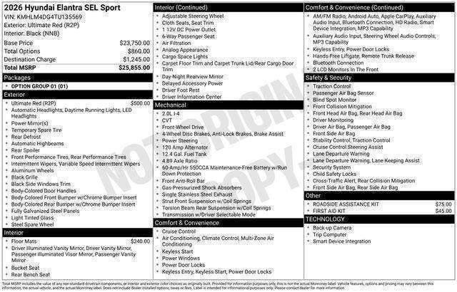 New 2026 Hyundai Elantra Sport FWD image 27