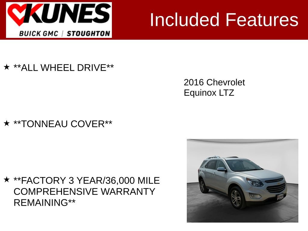 Used 2016 Chevrolet Equinox LTZ w/ Enhanced Convenience Package AWD/4WD image 3