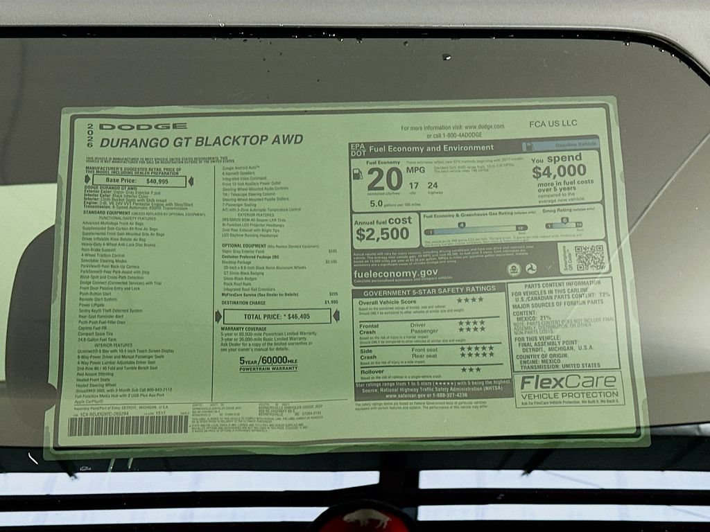 New 2026 Dodge Durango GT w/ Blacktop Package AWD/4WD image 20
