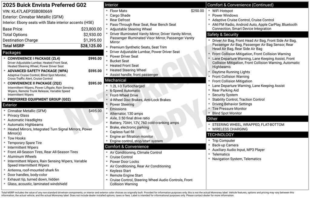 Used 2025 Buick Envista Preferred w/ Convenience I Package image 4