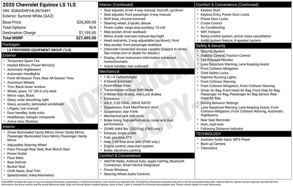 Used 2020 Chevrolet Equinox LS image 2