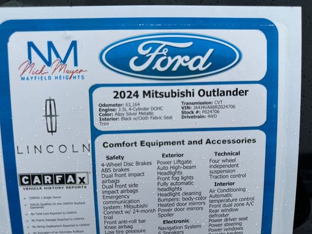 Used 2024 Mitsubishi Outlander AWD image 33