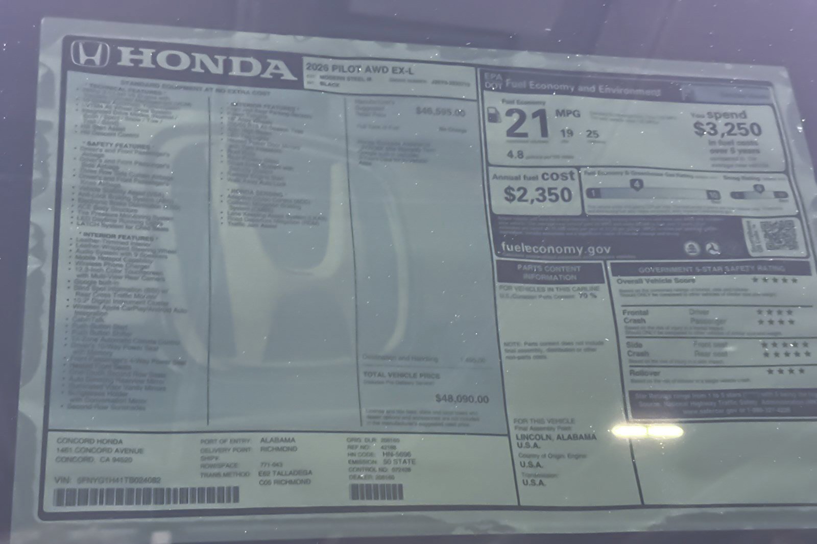 New 2026 Honda Pilot EX-L image 36