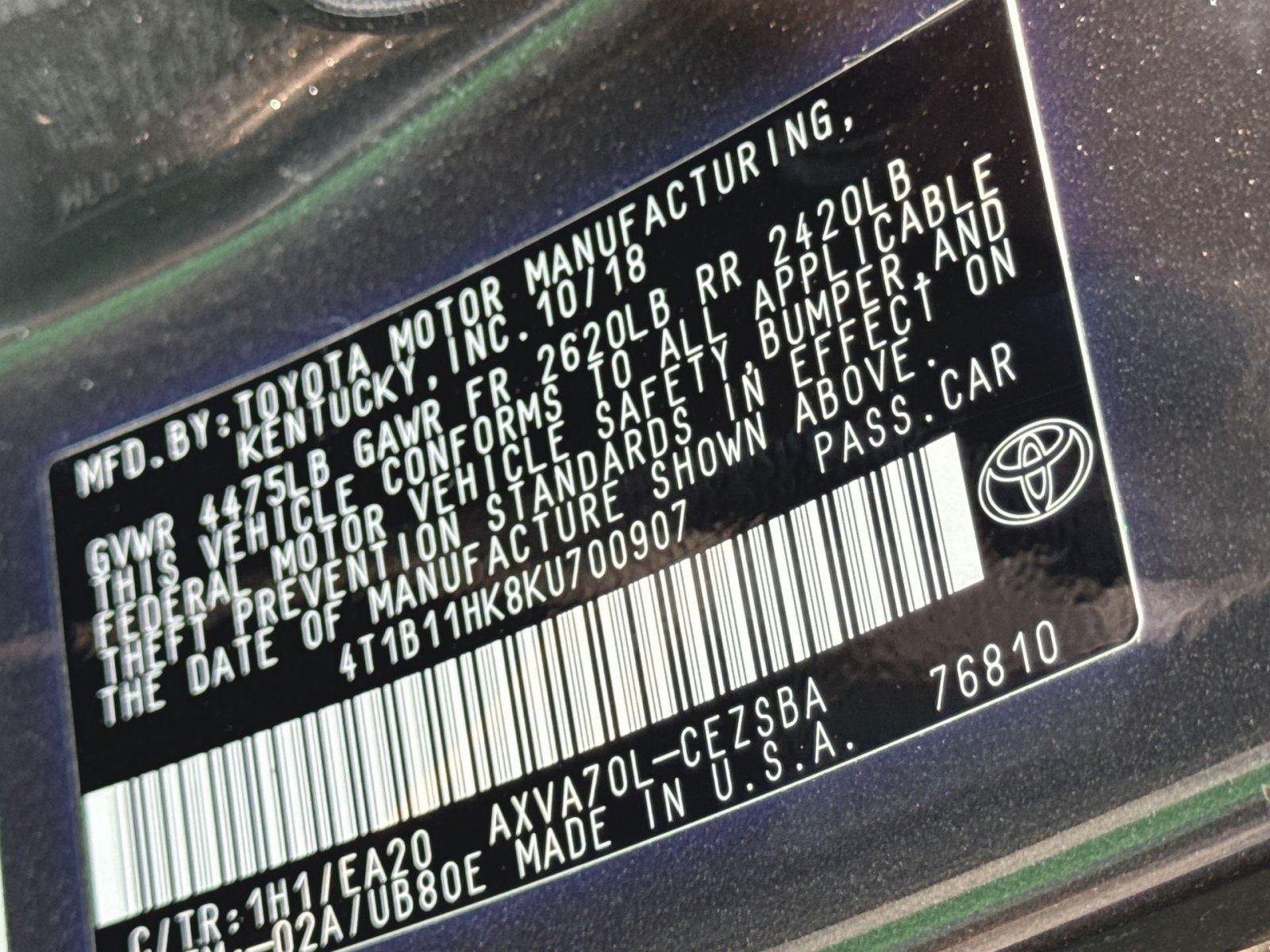 Used 2019 Toyota Camry SE FWD image 38