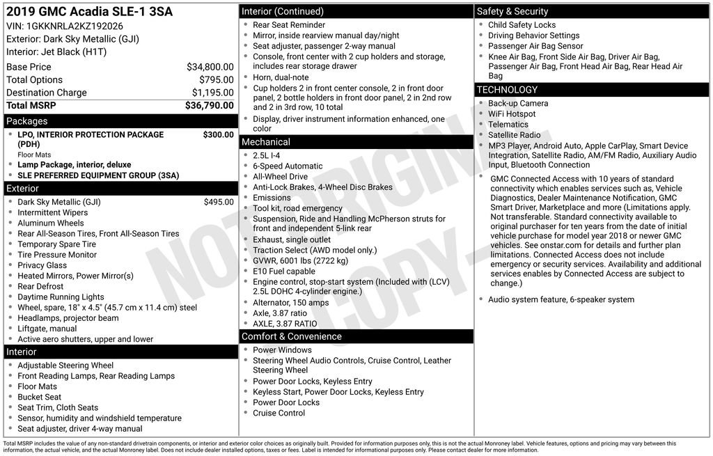 Used 2019 GMC Acadia SLE image 36