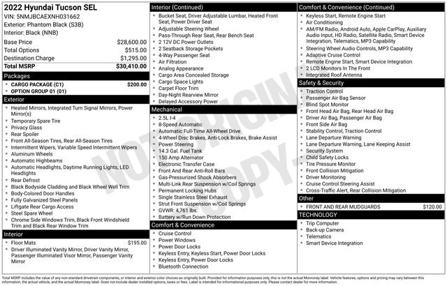 Used 2022 Hyundai Tucson SEL w/ Cargo Package image 27