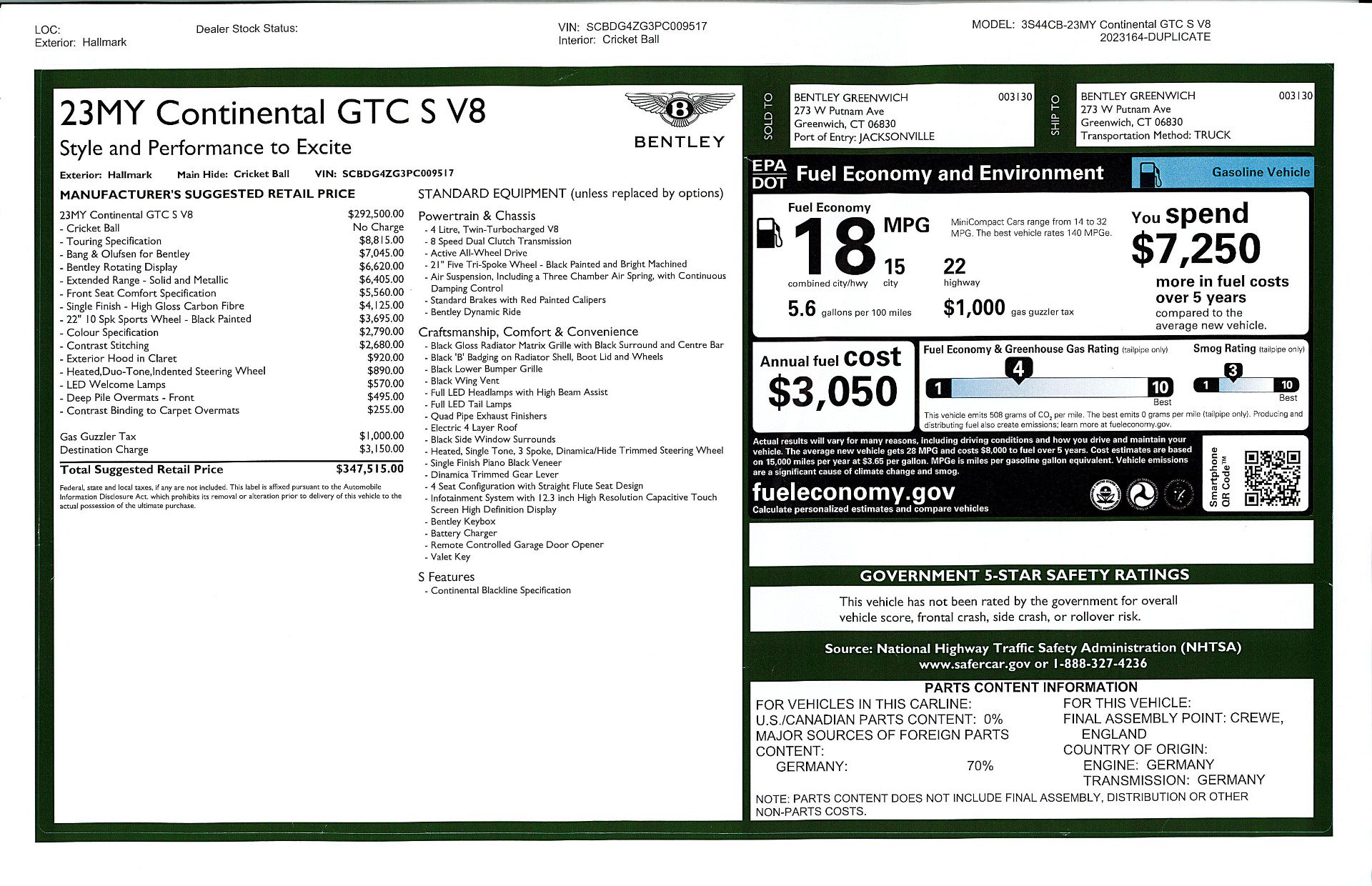 Certified 2023 Bentley Continental GT V8 image 44