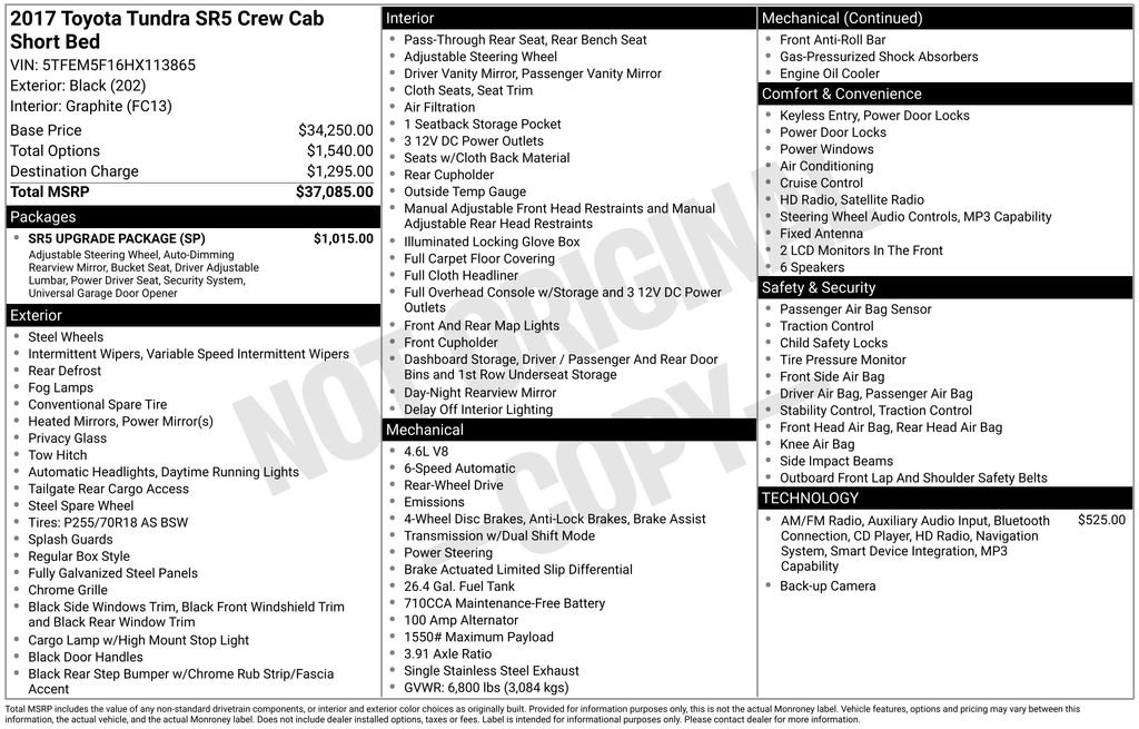 Used 2017 Toyota Tundra SR5 w/ SR5 Upgrade Package RWD image 39