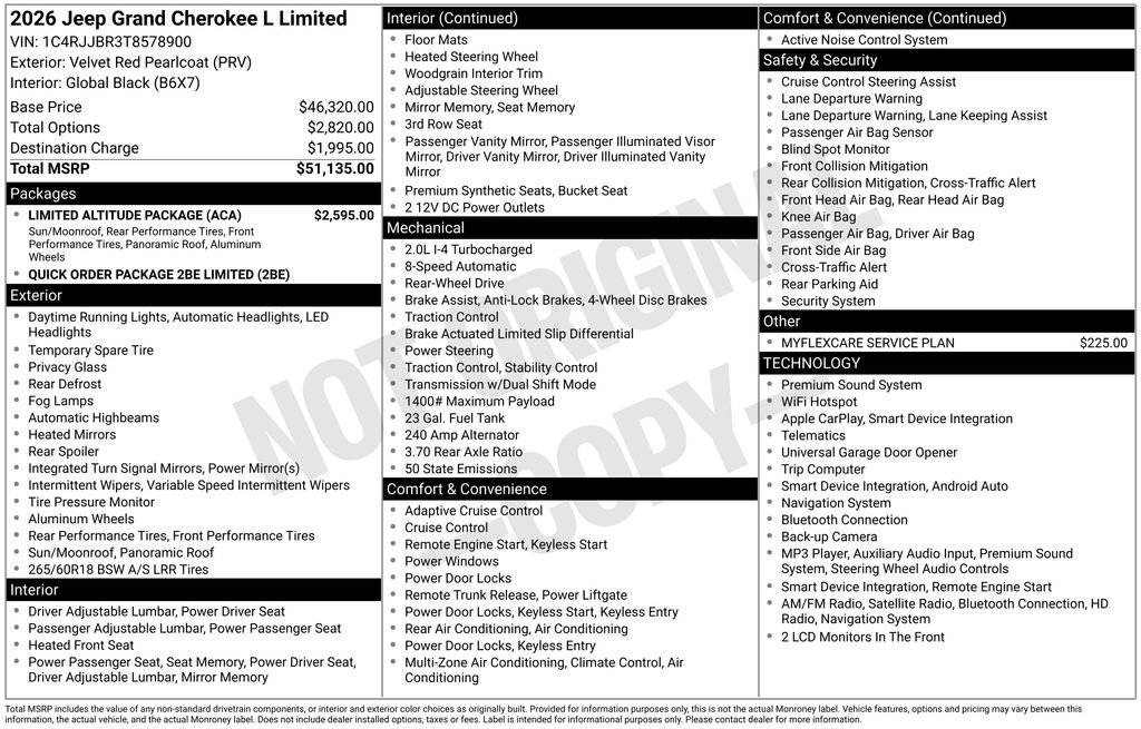 New 2026 Jeep Grand Cherokee L Limited w/ Limited Altitude Package RWD image 6