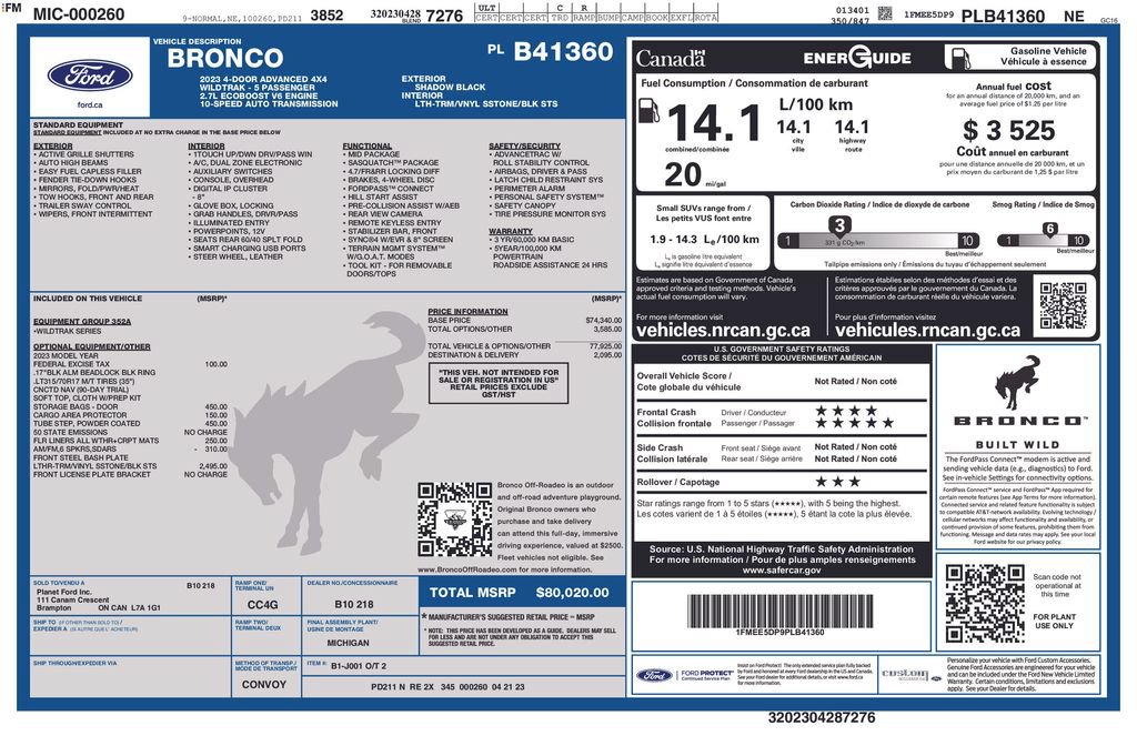 Used 2023 Ford Bronco Wildtrak AWD/4WD image 30