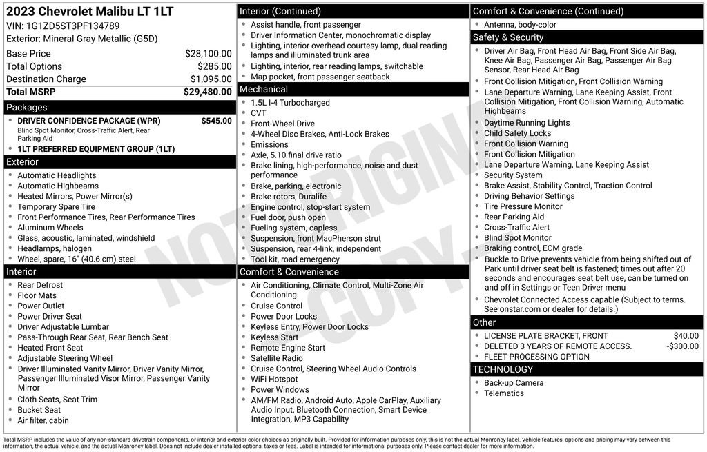 Used 2023 Chevrolet Malibu LT w/ Driver Confidence Package FWD image 29