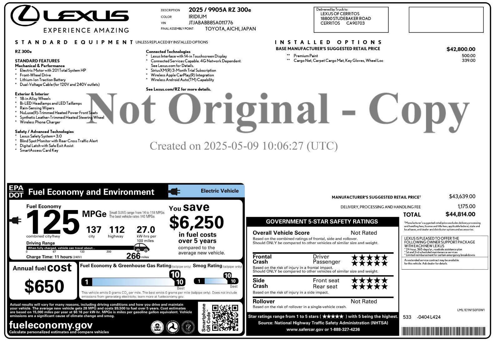 Used 2025 Lexus RZ 300e w/ Accessory Package (Z1) FWD image 53