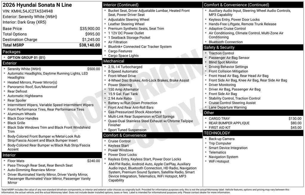 New 2026 Hyundai Sonata N Line image 31