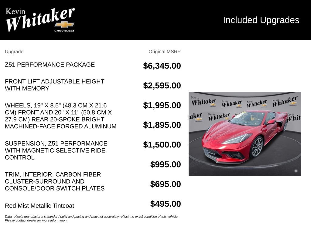 Certified 2024 Chevrolet Corvette Stingray Premium Cpe w/ Z51 Performance Package RWD image 33
