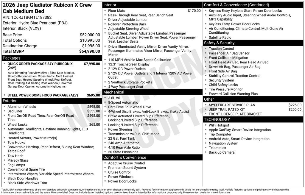 New 2026 Jeep Gladiator Rubicon AWD/4WD image 40