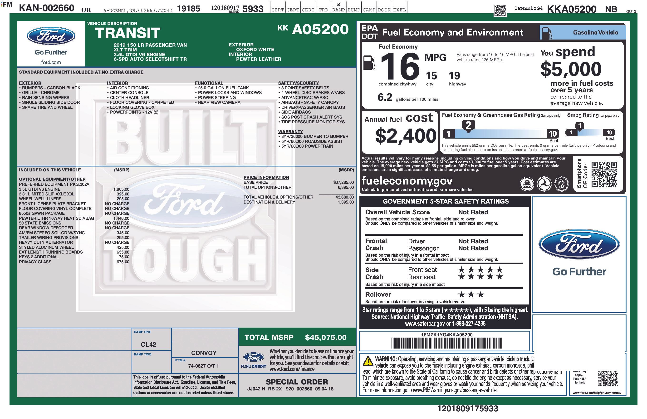 Used 2019 Ford Transit 150 XLT RWD image 8