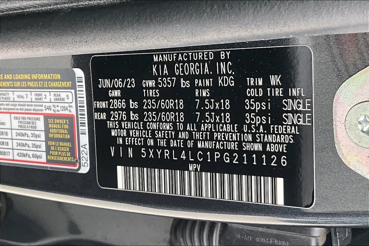 Certified 2023 Kia Sorento S w/ Panoramic Sunroof Package FWD image 35