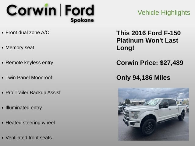 Used 2016 Ford F150 Platinum AWD/4WD image 12