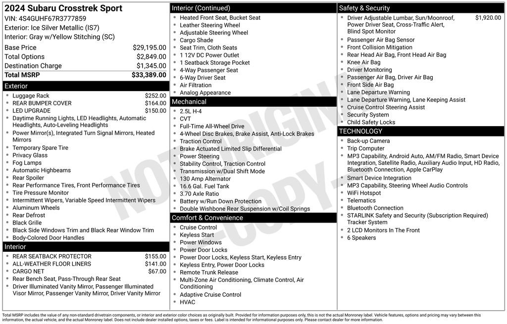 Used 2024 Subaru Crosstrek 2.5i Sport AWD/4WD image 36