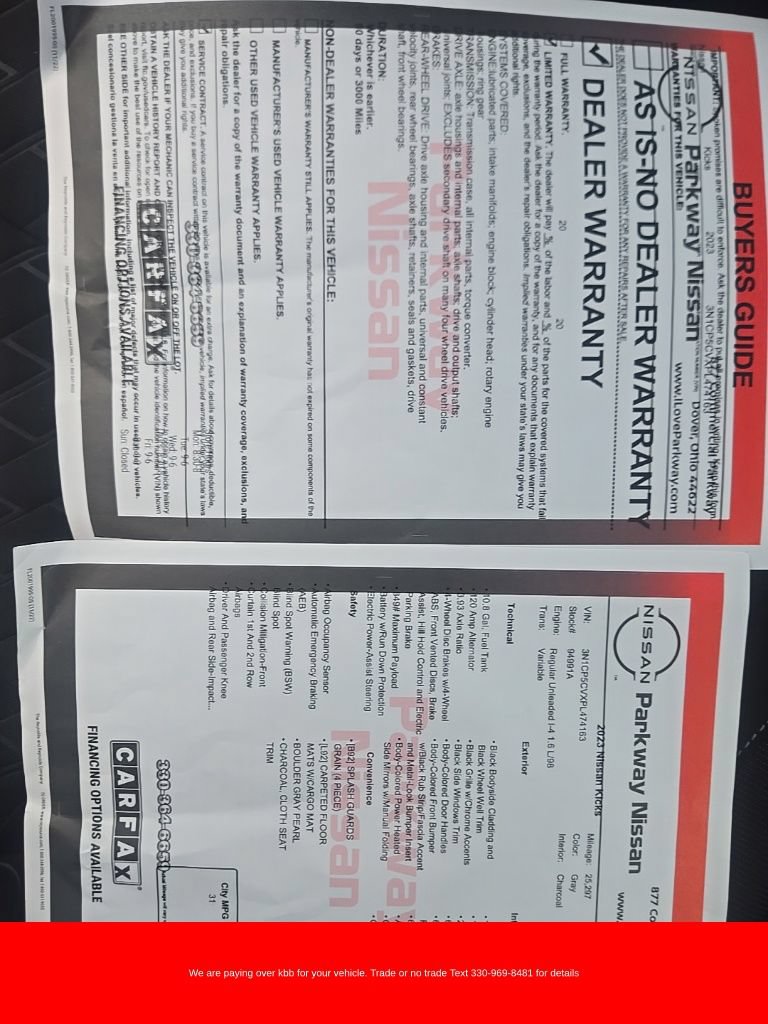 Used 2023 Nissan Kicks SV FWD image 29