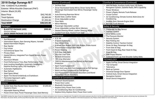 Used 2018 Dodge Durango R/T w/ Blacktop Package RWD image 4