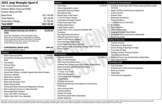 Used 2023 Jeep Wrangler Sport S image 40