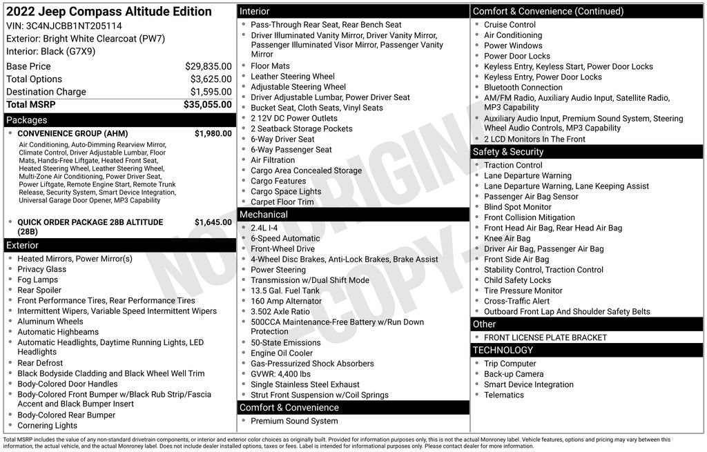 Used 2022 Jeep Compass Altitude w/ Convenience Group image 34