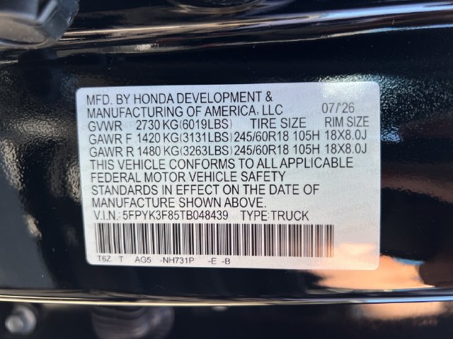 New 2026 Honda Ridgeline Black Edition image 18