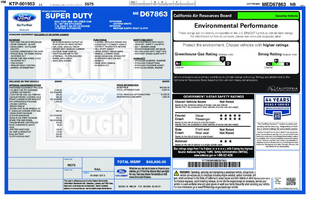 Certified 2021 Ford F250 XL w/ STX Appearance Package AWD/4WD image 5