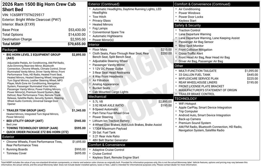 New 2026 RAM 1500 Big Horn AWD/4WD image 6